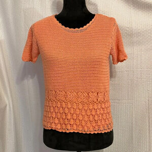 Croft & Barrow orange short sleeve sweater size XS